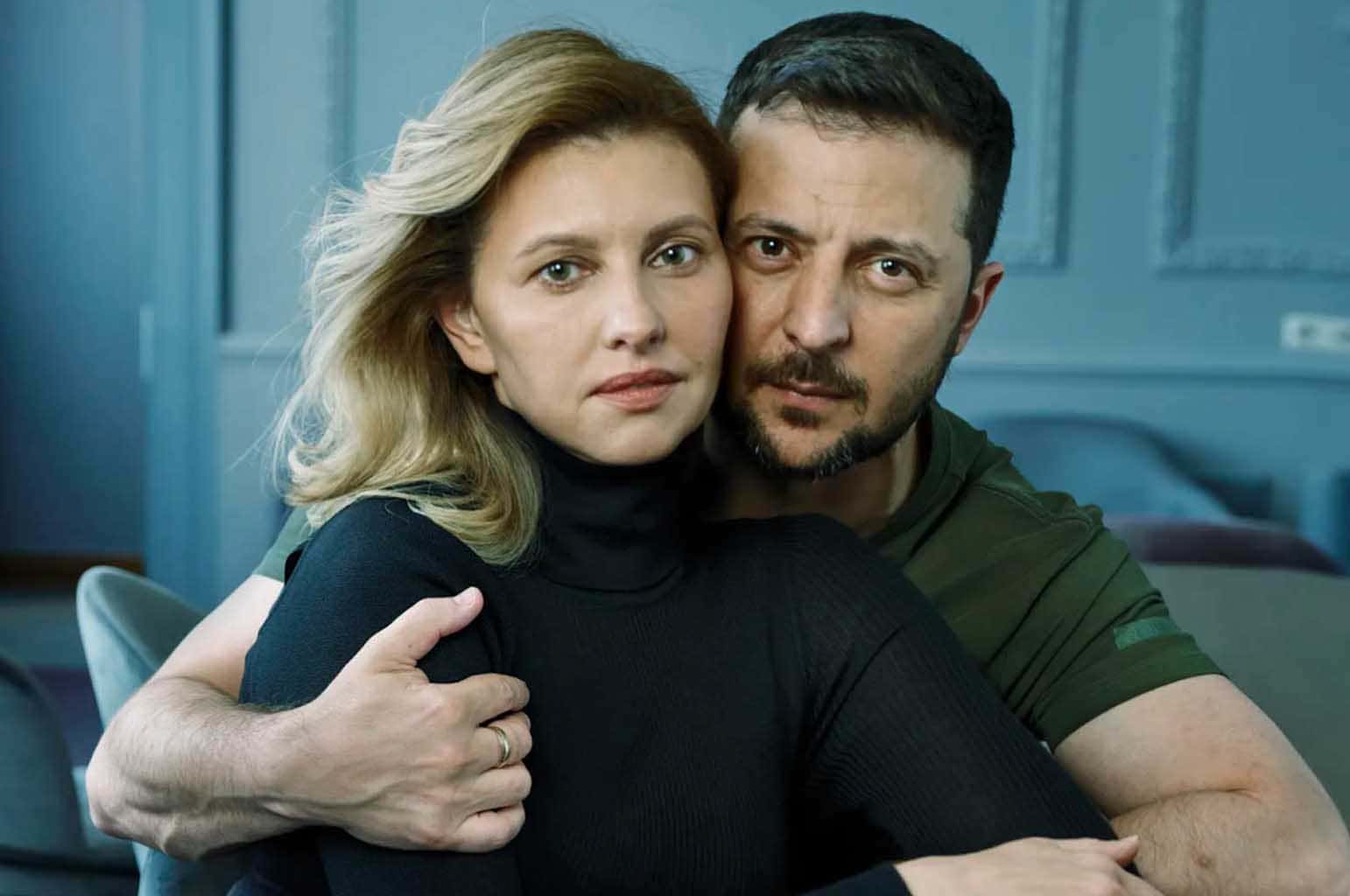 Volodímir Zelenski y Olena Zelenska. Foto: ANNIE LEIBOVITZ, Vogue