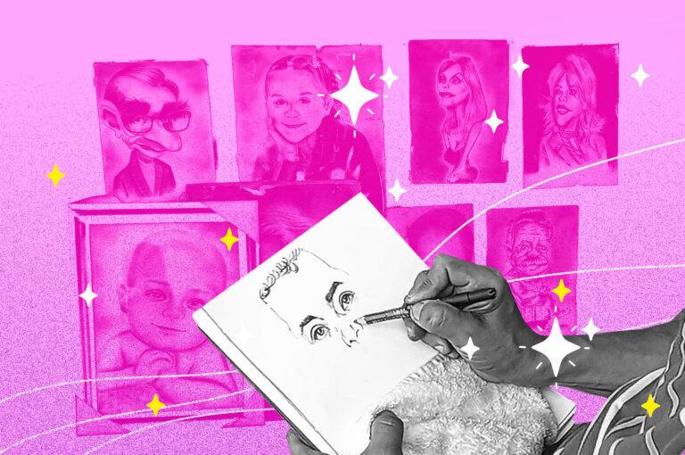 El arte y la maña de un retratista callejero